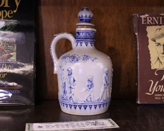 German blue and grey stoneware decanter