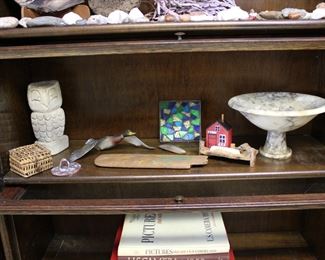 Large marble compote and various other pieces