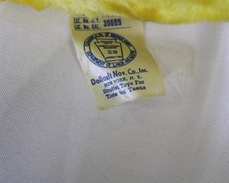 Label on old stuffed rabbit