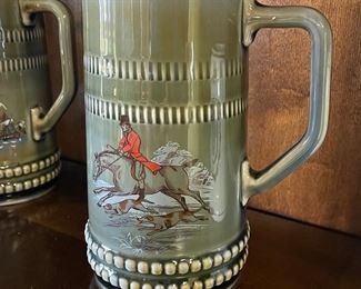 Irish porcelain stein with hunt scene