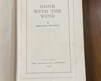 Title page of First Edition Gone With the Wind, 22nd printing