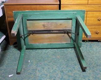 Underside of 1920's folding wood table