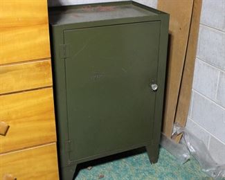 Old steel cabinet with shelves
