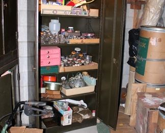 Interior of Browne-Morse Filing Furniture double door steel cabinet label