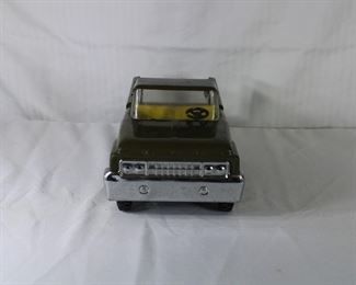 Front view of Structo pressed steel U.S. Army Troop Carrier truck