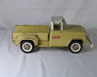 Buddy L vintage yellow pressed steel pick up truck