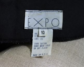 Label on 80s Vintage Expo little black cocktail dress - Size 10