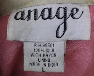 Label on 90s Vintage Anage embroidered silk jacket - Size L