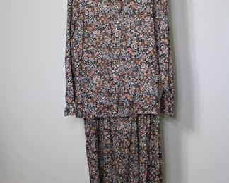 Vintage Harve Benard micro floral top & skirt set - Size 14