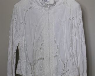 Lim's zip front lace inset top - Size L