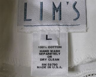 Label on Lim's zip front lace inset top - Size L