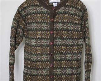 Vintage Crystal-Kobe shetland wool snowflake pattern cardigan - Size S/P