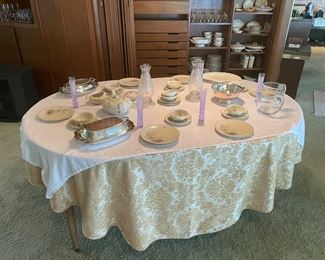 Vintage 1950's Heinrich, H & Co Selb Bavaria Parisian flower vender china tea service for 8