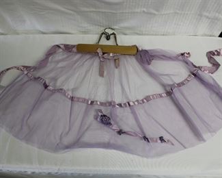Lavender fancy 1950's apron with satin ribbon ties