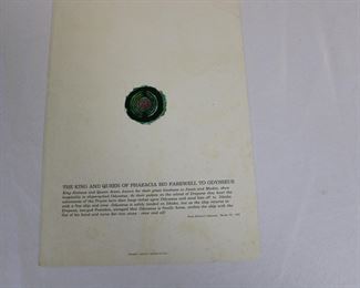 The back of one of the vintage 1950's Sun Line menus from a late 1950's Mediterranean Greek Cruise 