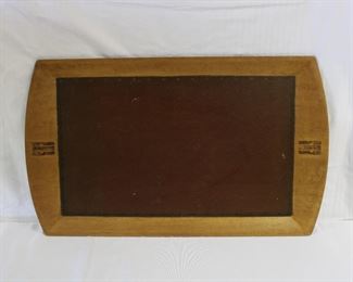 Large birds eye maple wooden tray made by the Camfield Manufacturing Company, Grand Haven, Michigan