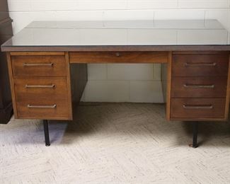 Fun mid century "floating" style desk by Jackson Desks...Built Like a Stonewall, Jasper Office Furniture Co., Jasper, Indiana