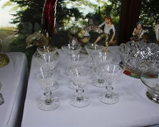 Signed Hawkes cut crystal wine glasses