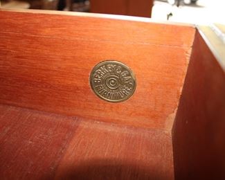 Label on Berkey and Gay, Grand Rapids, c. 1920's high boy dresser