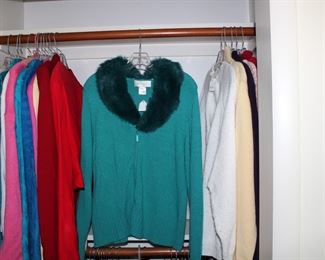 Fun sweaters, including many that were handknit