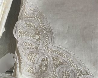 Lovely Belgian lace trimmed napkins