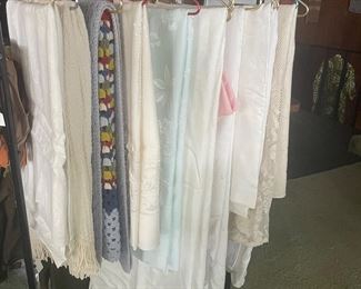 Lovely linen tablecloths and napkins...many new with tags from Belgium