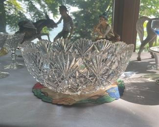 Hawkes cut glass bowl in the sunlight.....