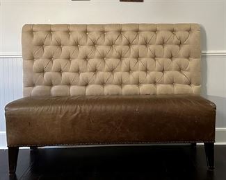 Custom Leather Banquette Bench