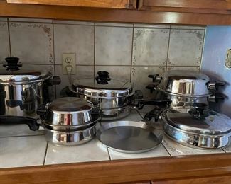 Large set of pots and pans by Permanent Multicore, excellent shape