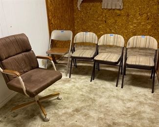 Vintage folding chairs, office chair