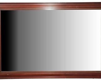 Wood Framed Mirror With Gold Colored Accents
