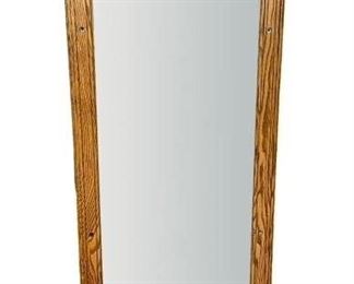 Full Length Oak Framed Wall Mount Mirror
