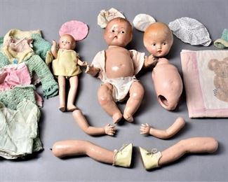 Vintage Composition Baby Dolls w/Painted Faces (3)
