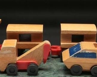 1970s Mattel Wooden Train & Truck Pieces (6)
