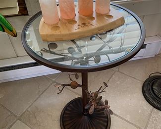 Cast Metal Dragon Fly Accent Table