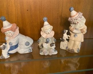 Lladro Pierrot Clown Trio