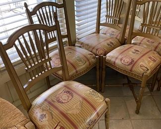 Carved WELL MADE Dining, Side Chairs. With Extra Fabric in the Basement.