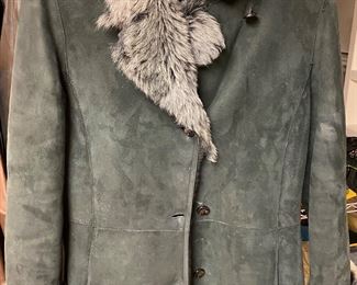 Suede with Fur Trim Coat