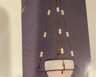 Hanging Etched Globe with Crystals