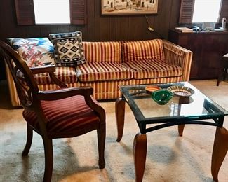 Mix of modern & vintage den furniture