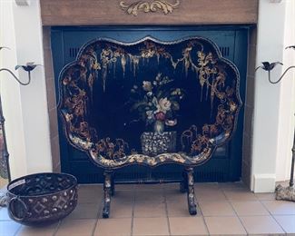 Antique Paper Mache tilt top table