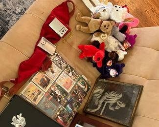 BASEBALL CARDS huge collection many loose cards many sealed packs STAMPS BEANIE BABIES