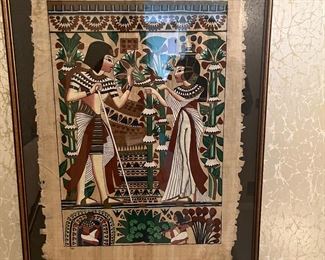 Egyptian Papyrus Painting Approximately 28” x 20”