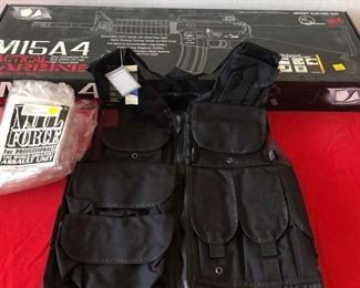 M15A4 Tactical Carbine Sportline Airsoft Gun WTactical Vest NIB