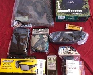 Camp Hunt Gear  Poncho, Canteen, Lenses