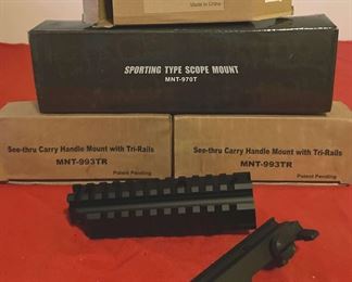 Assortment Of Gun Parts Carry Handle  Scope Mounts