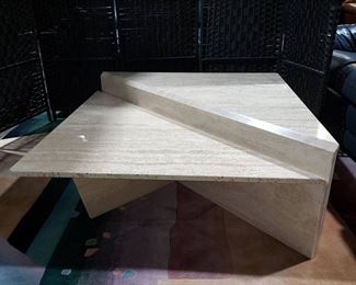 Beautiful Travertine Marble 2 Piece Coffee Table