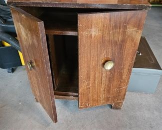 Sturdy solid wood record cabinet in need of a good home.