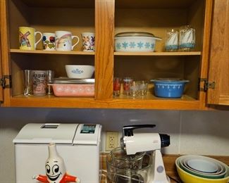 Vintage Pyrex. Tested bread machine and mixer