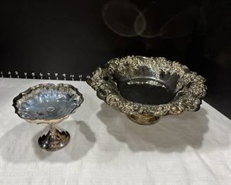 Silver-plate serving dishes